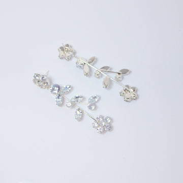 Swarovski Crystal Vine Leaves Flower Drop Earrings, Bridal Jewelry, Bridal Earrings, Crystal Bridal Earrings, Statement Earrings Cz